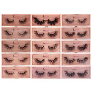 100% Real Mink Hair 3D Eyelashes Cruelty Free Dramatic Fluffy Full Strip Soft False Lashes Bevel Design Volume Fake Eyelash Extension Makeup Individual Lash