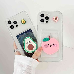 3D Cartoons Avocado Cherry Wallet Card Cases For Samsung A52 A72 A32 A51 A71 S20 FE S21 S10 S9 Plus Note 20 Shockproof Soft Cover