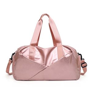 Saco de ginástica rosa saco de yoga saco mulheres fitness homens handbags sapatos saco de treinamento de viagens saco esporte Duffel maleta ginásio saco rosa q0705