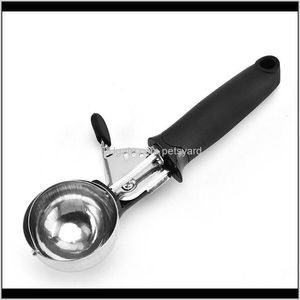 Posate Cucina, Sala da pranzo Bar Casa Giardino Cucchiaio per ghiaccio in acciaio inossidabile Frutta Cioccolatini Scoop Modellazione Utensili da cucina per la casa Cucchiaio sferico