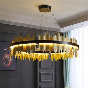 Kronleuchter YOOGEE Modern Black Luxury Fixtures Poliertes Kupfer Runde Kücheninsel Innenbeleuchtung LED-Lampe