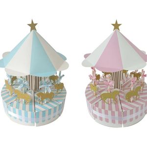 Peri Kek Hediye toptan satış-Hediye Paketi adet Bir Set Carousel Kek Kutusu Karton Avrupa Yaratıcı Peri Şeker Kutuları Doğum Günü Çocuk Günü Düğün Parti Malzemeleri
