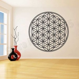 Vinyl Wall Sticker Mandala Decal Flower Of Life Stickers for Living Room Muslim Pattern DecorZW265 210705