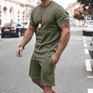 Мужские шорты 2021 Sportswear Set с коротким рукавом дышащая футболка и повседневная одежда трексуита