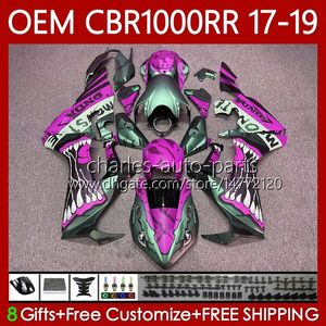 Kit de corpo para Honda CBR 1000 CBR1000 RR CC 2017-2019 Injecção Bodywork 75No.161 CBR 1000CC 1000rr CBR1000rr Shark Rosa 17 18 19 CBR1000CC 2017 2018 2019 OEM Feeding