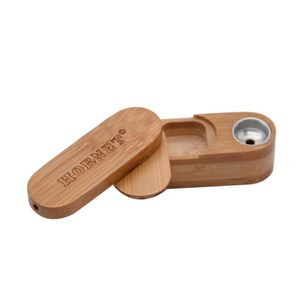 55 MM Lange Mini Holz Metall Pfeife Drehen Rauchen Pfeifen Tragbare Metall Pfeife Rauchen Zubehör Großhandel Glas Wasser Rohre