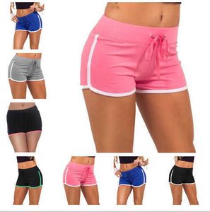 Shorts Summer Women Casual Womens Sport Yoga Bomull Byxor 7 Färger Fritid Jogging Drawstring Shorts LC462