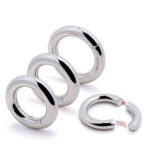 NXY Cockrings Metal Magnet Penis Ring Lock Sperm Male Chastity Adult Sex Toys Crusher Scrotum Dick Stretcher Cockring For Men Delay Time Tool 1123