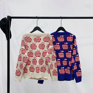 Damenmode-Jacken, Designer-Strickjacke mit Stickerei, langärmlig, einreihig, kontrastfarbene Strickpullover mit Knöpfen, Herren-Cardigan aus Baumwolle von G Les Pommes