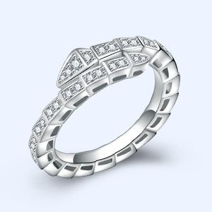 Rings de cluster Snake coreana Snake 925 Silver Ring Net Wind Diamond Fashion personalizado Dinúsculo Jóias femininas da junta