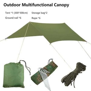 Camping Outdoor Multi Functional Tent Awning and Sunshade Vattentät Strandutrustning Tarpa Bil Tält Canopy Cloth Mat Floor Y0706