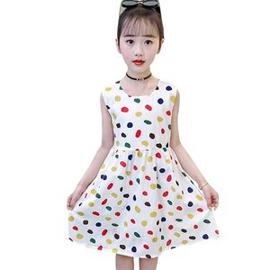 Девочка-подросток платье точка узор летом малыш вскользь стиль детская одежда 6 8 10 12 14 210528