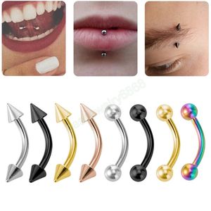 Rostfritt stål Septum Eyebrow Piercing Lip Stud Labret Crockircular Ear Horseshoe Body Smycken