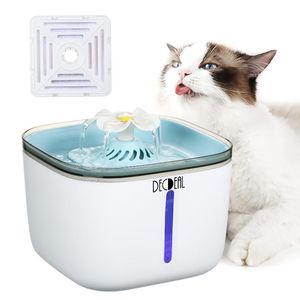 Wholesale flowing water bowl for cats resale online - Cat Bowls Feeders L Automatic Water Fountain Electric Pet Drinker Bowl Dispenser Flowing Modes Indicator LED Lamp USB Powered Operated