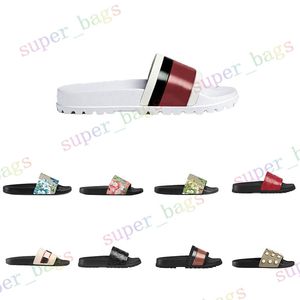 2021 Sommar Fashion Luxurys Tofflor Män Kvinnor Designers Flat Slides Sandaler Strand Flip Flops Skor 35-46