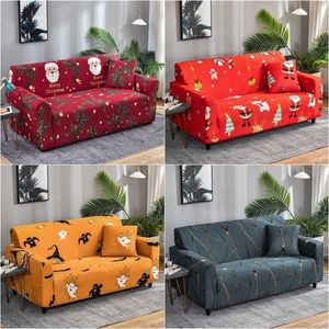 1 2 3 4 Seter Christmas Sofa Pokrowce do salonu Elastyczne Slipbovers Stretch All-Inclusive Couch Cover Home Xmas Decor 211116