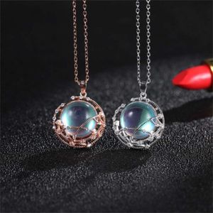 Wholesale sterling silver moonstone pendant resale online - 925 Sterling Silver Necklaces for Women Elegant Moonstone Pendant Necklace Temperament Clavicle Chains Festival Jewelry