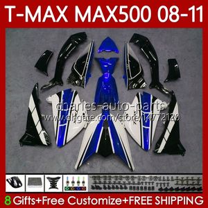 YAMAHA TMAX MAX 500 XP500 MAX-500 T 2008 2000 2010 2011 BODYS 107NO.96 TMAX-500 TMAX500 T-MAX500 Beyaz Mavi 08-11 Max500 08 09 10 11 OEM Moto Fairing