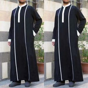 エスニック服男性イスラムアラビアカフタンイスラム教徒の長袖アバヤ中東ローブファッションサウジアラビアドバイメンズJubba Thobe