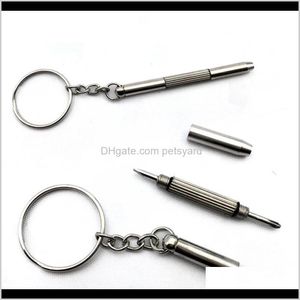 Narzędzia ręczne Home GardenMini Metal Keys Repair Łańcuch Rama Spektakl Telefon komórkowy Zegarek Narzędzia Klamry Wkrętaki Kluczowy Pierścień 3 w 1 Funkcja M2