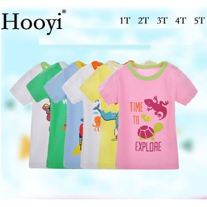 T-shirt per bambine animali Abbigliamento per bambini Ragazzi Top Estate 100% cotone T-shirt per bambini Camicie T-shirt Dino 1 2 3 4 5 anni 210413