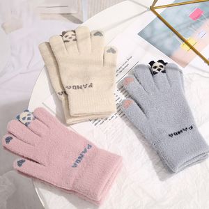 Winter Autumn Gloves Touch Screen Warm Mittens For Women Men Knitted Five Fingers Gloves Hand Warmer Guantes Christmas Gifts