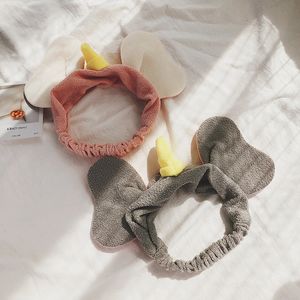 Korean Simple Cute Elephant Ear Plush Fabric Headband Headdress Fashion Sweet Girl Children Wash Face Hair Accessories
