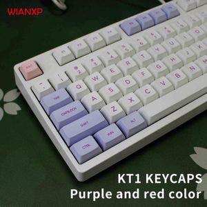 white and purple color XDAS profile 108 dye sublimated Filco/DUCK/Ikbc MX switch mechanical keyboard keycap