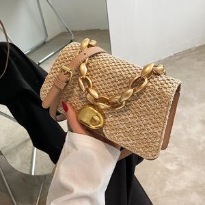 Women Designer Messenger Crossbody Bags Girls Beach Purse Shoulder Handbag Vintage Rattan Woven Straw Ba 48