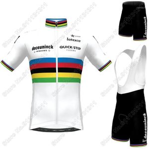 World 2021 Roupas de Ciclismo Roupas de Ciclismo Julian Alafilippe Jersey Set Road Bike Terno Big Big Shorts Maillot Cyclisme1