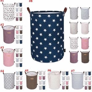 Fällbar Förvaring Korg Bärbara Förvaringspåsar Barnleksaker Förvaringsväska Korgar Tryckt Diverse Bucket Canvas Handväskor Kläder Arrangör Tote Zgy57