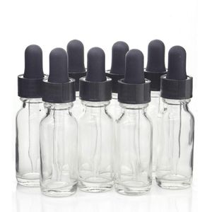 Bottiglie di stoccaggio Vasetti 8pcs 1/2 Oz 15ml Contagocce in vetro trasparente semplice con occhio per olio essenziale E oli di argan liquidi