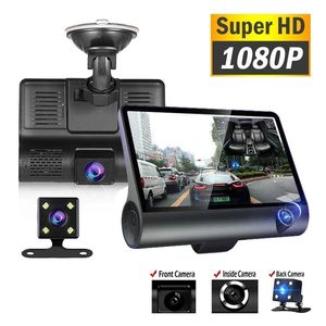 HD voiture Dvr Dash Cam 4 ''enregistreur vidéo Auto 3 lentilles avec caméra de recul Dashcam DVRs caméscope de Vision nocturne