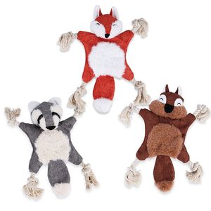 Pet Dog Toys Stuffed Chew Plush Squeaker Djur Husdjur Toy Puppy Fox Ekorre för Hundar Katt Chews Squeaky Supplies