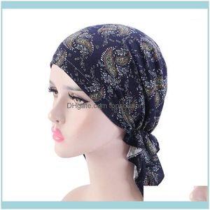 Aessories Araçları ÜrünlerMuslim Kadınlar Çiçek Streç Pamuk Başörtüsü Türban Şapka Kemik Beanies Kanser Saç Dökülmesi için Headwrap Şapkalar Kapaklar