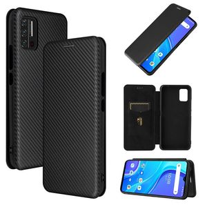 Carbon Fiber Cases For UMIDIGI A11s Power 5 5s S5 A7s A7 A9 A11 Pro Max Case Magnetic Book Stand Flip Card Protective Wallet PU Leather Cover