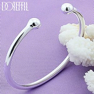 925 Sterling Silver 4mm Smooth Solid Bead Bracelet Cufflinks Bangles For Women Men Wedding Engagement Party Jewelry