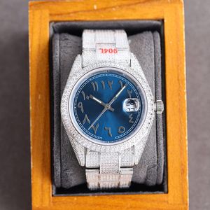 Full Diamond Watch Mens Automatyczne zegarki mechaniczne 40 mm moda na rękę Business Wrists wykonane z 904L ze stali nierdzewnej Montre de Luxe