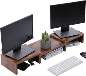 Monitor Stand Riser, regulowany ekran na laptopie / TV / PC, wielofunkcyjny organizator pulpitu