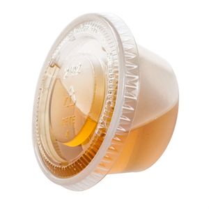 1 oz disponibel plast Jello Shot Cups med lock, suffléportionsbehållare, 1 ouncec genomskinlig låda XB1