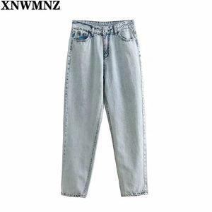 Quality Fashion Light Blue Denim Trousers Vintage High Waist Pants Women Korean Straight Long Pants hi-rise Casual Woman Jeans 210510