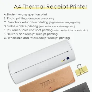 Wholesale wireless mobile printer for sale - Group buy Printers MSENCH A4 Paper Printer Direct Thermal Transfer Mobile Portable Po BT Wireless Connection dpi