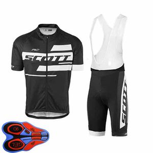 Mens Cycling Jersey set 2021 Summer SCOTT Team short sleeve Bike shirt bib Shorts suits Quick Dry Breathable Racing Clothing Size XXS-6XL Y21041081