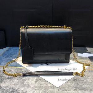 Wysokiej jakości torba z klapką luksusowe torebki od projektantów SUNSET oryginalne skórzane damskie torby na ramię moda średni crossbody 22CM