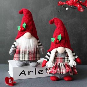 Decorazioni Stock Carino Gnome Peluche Doll Doll Puntelli del partito senza volto con la tavola di casa con cappuccio Decorazione dei gnomi per gli ornamenti dei regali