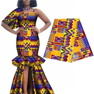 Afrika Ankara Kente Batik Fabric Real Wax Pagne 100% Bomull Kvalitet Afrikansk Stärkelse Tissu Sy för klänning Hantverk DIY T200810