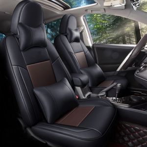 Comfortable breathable PU leather car seat cover Custom front or rear protector is suitable for Toyota rav4 cars accessories automotive goods