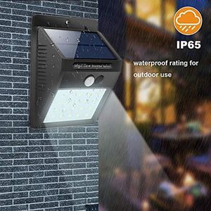 Luci solari Sensore di movimento impermeabile wireless Luce da esterno per giardino del cortile del ponte patio - 4 pacchetti neri