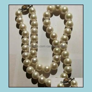 Beaded Neckor Pendants Jewelry 9-10mm White Natural Pearl Necklace 18Inch Bridal Choker Gift Drop Delivery 2021 APL1W