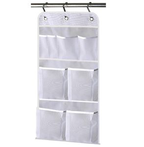 Hängende Netztaschen für Toilettenartikel, fassen 340 oz/1000 ml, Shampoo-Dusch-Organizer mit Haken über der Tür, 8 Taschen, Toilettenartikel, Badezimmer-Accessoires